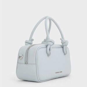 Charles & Keith Sammie Knotted-Handle Elongated Bag - Sea Salt Blue Hand Bag